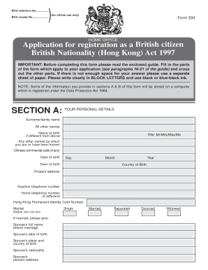 British Citizenship Application Form