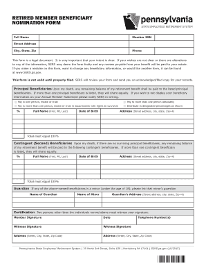 Retired Member Beneficiary Nomination Form