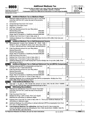 Form 8959 Department of the Treasury Internal Revenue Service Additional Medicare Tax OMB No