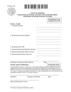 Georgia Housing Tax Credit Certification