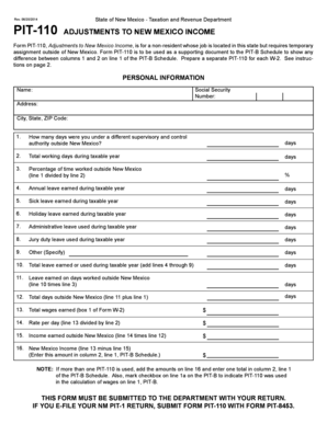 New Mexico PIT-110 Form