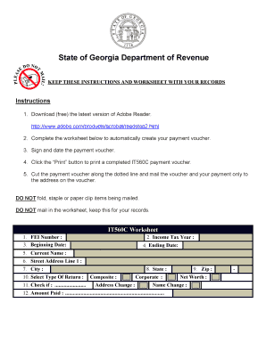 Georgia IT560C Income Tax Payment Voucher
