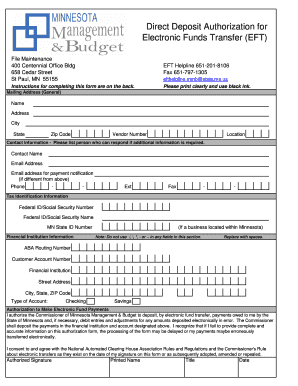Direct Deposit Authorization Form