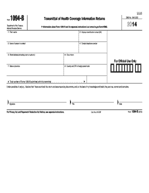 IRS Form 1094-B Transmittal