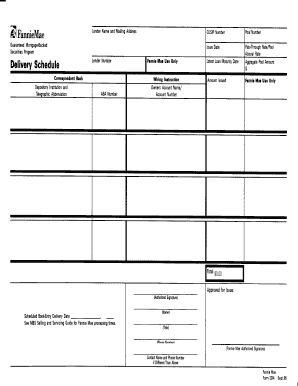 Mortgage-Backed Security Delivery Schedule