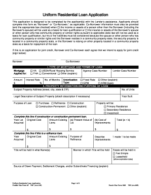 Uniform Residential Loan Application