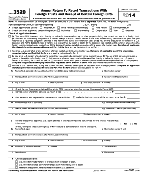 Form 3520 Foreign Trusts and Gifts