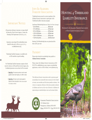 Alabama Timberland Liability Insurance Application