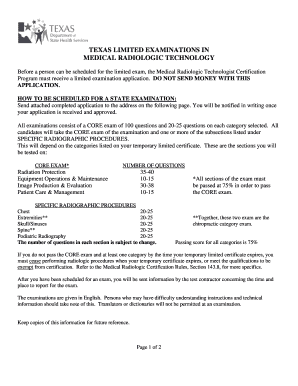Texas LMRT Examination Application