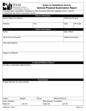 General Physical Examination Report