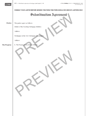 Subordination Agreement for Mortgage