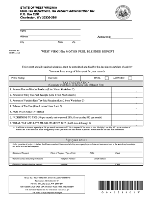 West Virginia Motor Fuel Blender Report