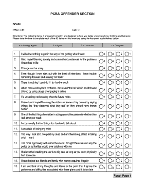 PCRA Offender Inventory Form
