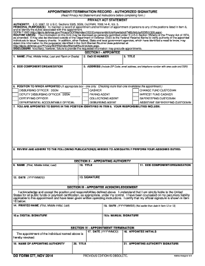 DD Form 577 Appointment/Termination Record