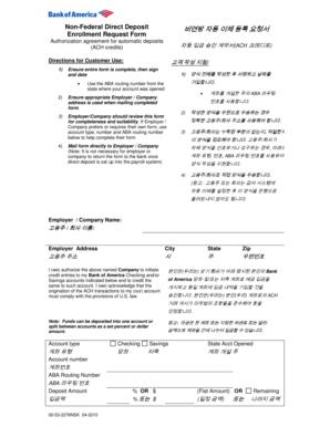 US Non-Federal Direct Deposit Enrollment Form