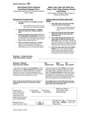 Non-Federal Direct Deposit Enrollment Request Form