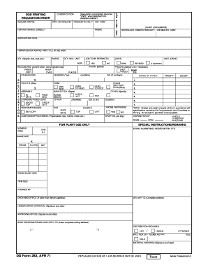 DOD Printing Classification Requisition Form