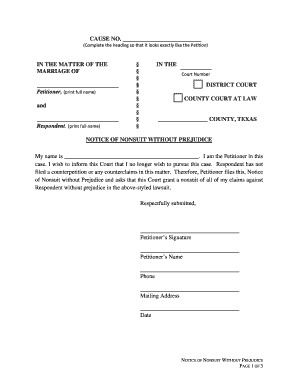 Notice of Nonsuit Without Prejudice