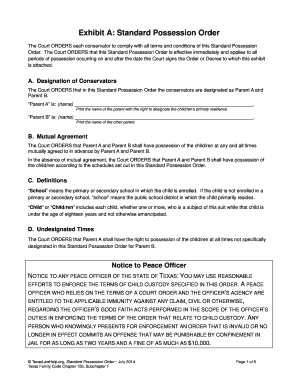 Texas Standard Possession Order