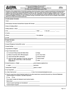 Notice of Intent for Vessel Discharges