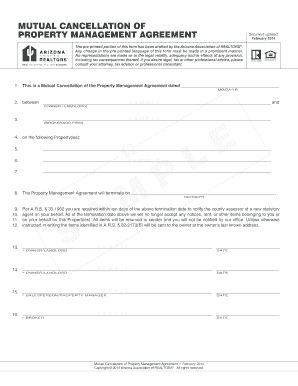 Mutual Cancellation of Property Management Agreement