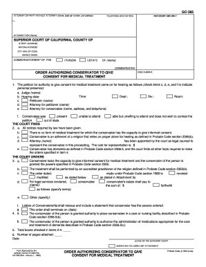California Conservatorship Medical Treatment Consent
