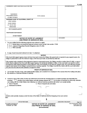 California Notice of Entry of Judgment and Proof of Service by Mail