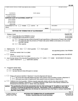 Petition for Termination of Guardianship