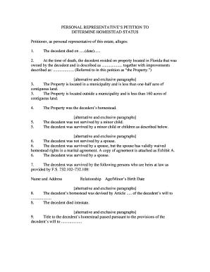 Florida Homestead Status Petition