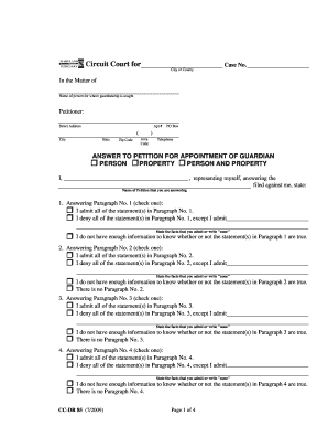 Answer to Petition for Appointment of Guardian