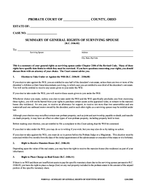 Ohio Summary of General Rights of Surviving Spouse