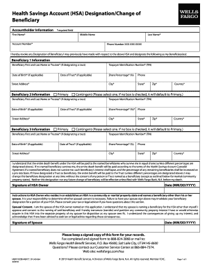 Health Savings Account Beneficiary Designation Form