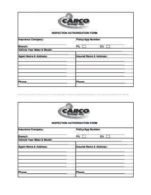 Inspection Authorization Form