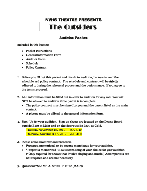 Nvhs Theatre - Fill Online, Printable, Fillable, Blank | pdfFiller