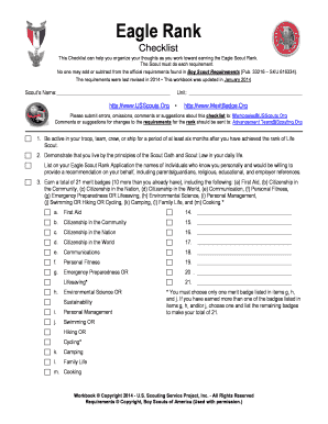 Eagle Scout Rank Checklist