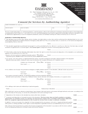 New Jersey Cremation Authorization Form