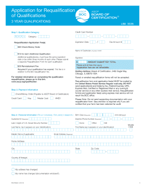 ASCP Board of Certification Requalification Form