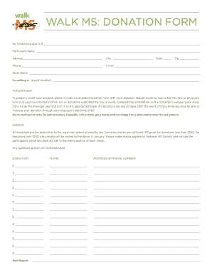 Walk MS Donation Form