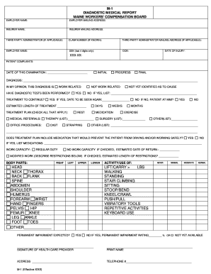 Maine Workers' Compensation Diagnostic Medical Report