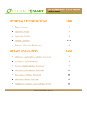 2015 Business Energy Rebates Program Application