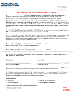 Physician's Do Not Resuscitate Order