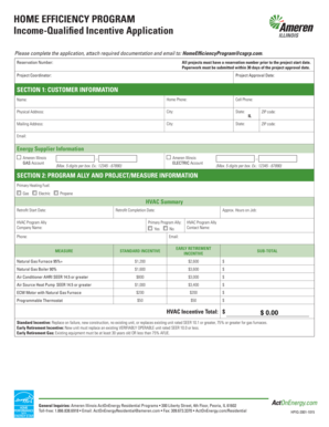 Illinois Home Efficiency Program Application