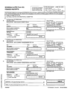 FEC Form 3X Schedule A