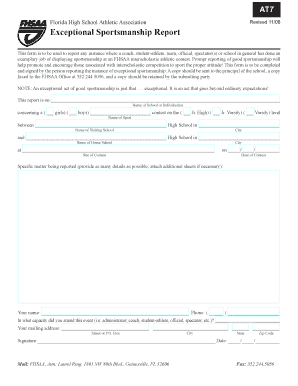 Florida High School Athletic Association Exceptional Sportsmanship Report