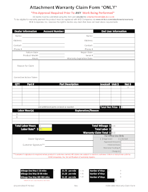M-B Companies Warranty Claim Form