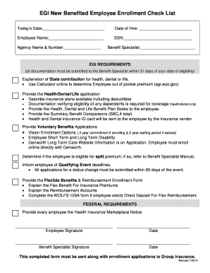 EGI New Employee Enrollment Checklist