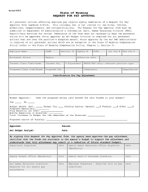 Wyoming Request for Pay Approval Form