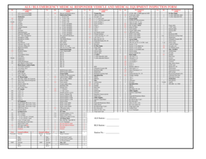 ALS BLS Emergency Medical Responder Vehicle Inspection Form