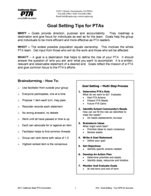 PTA Goal Setting Guide