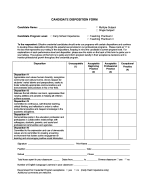 Candidate Disposition Form